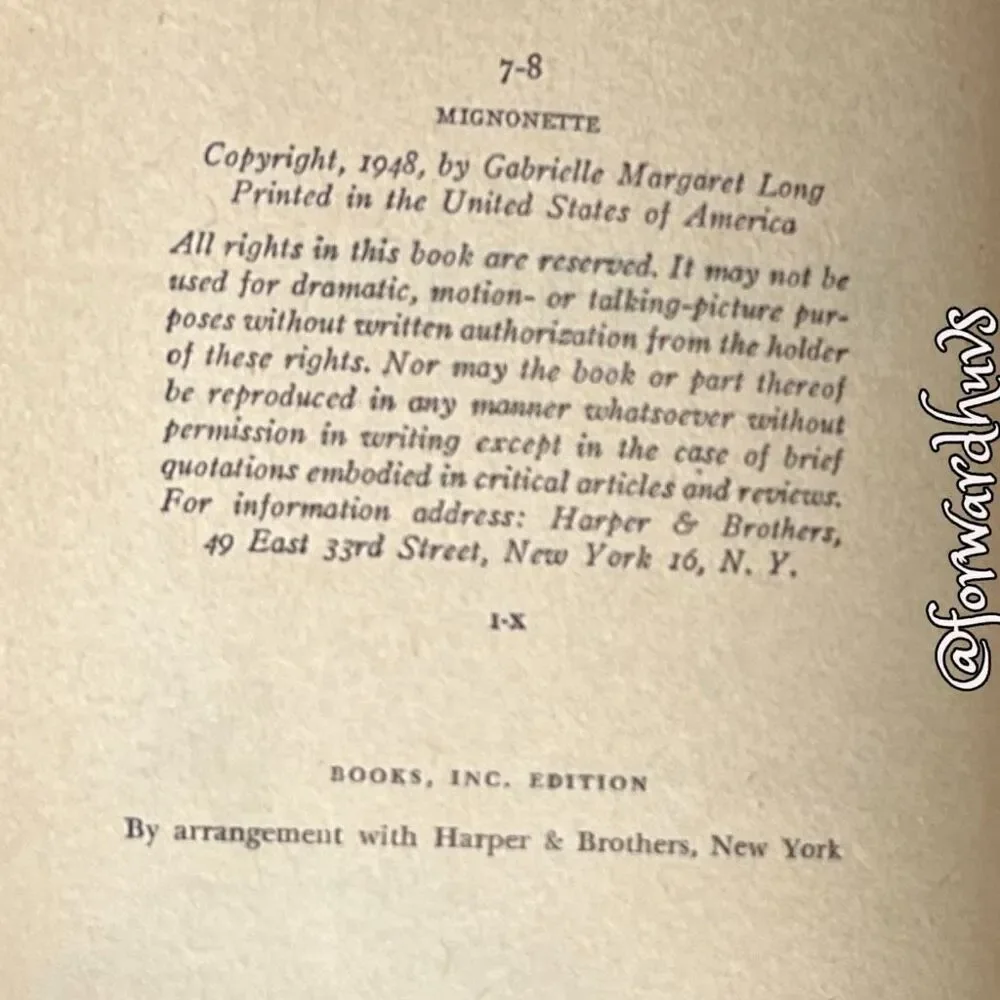 Mignonette by Joseph Shearing – 1948 Edition